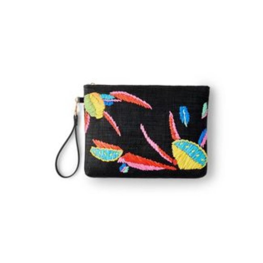 Abstract Lemon Print Embroidered Clutch - Tabitha Brown for Target